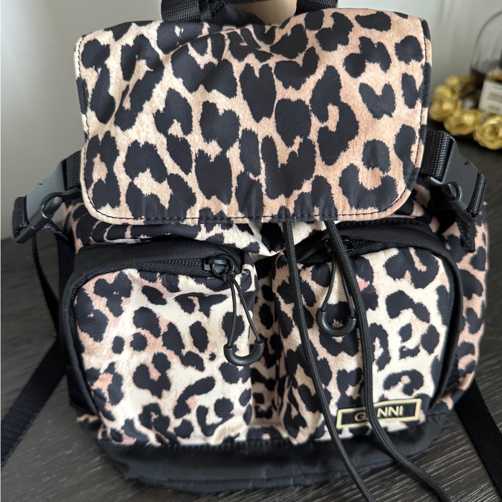 Ganni Small Leopard Print Backpack - Picture 3 of 14